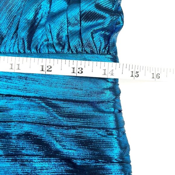 NWT Retrofete Cassia Ruched Cut Out One Shoulder Metallic Cocktail Dress. Size M - Picture 10 of 15